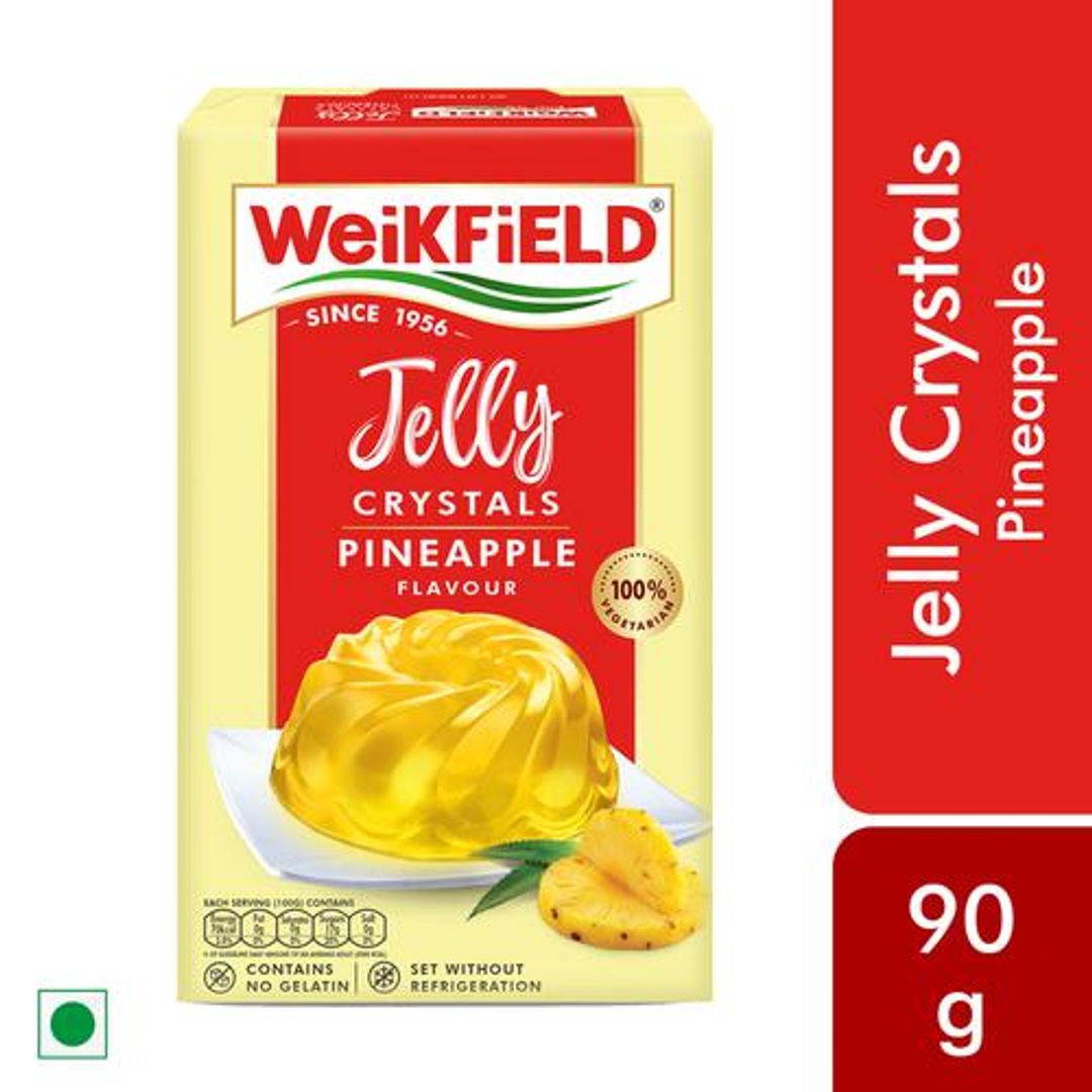 Jelly Crystals - Delicious Pineapple Flavour, 100% Vegetarian, No Gelatin, Sets Without Refrigeration