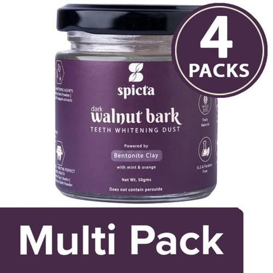 Walnut Bark Teeth Whitening Dust - With Bentonite Clay, Mint & Orange
