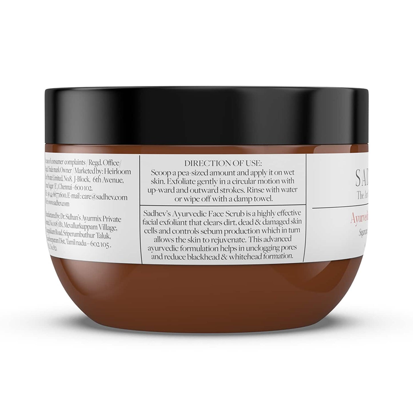 Sadhev Ayurvedic Face Scrub with Sugarcane, Apple, and Lemon (75 g)