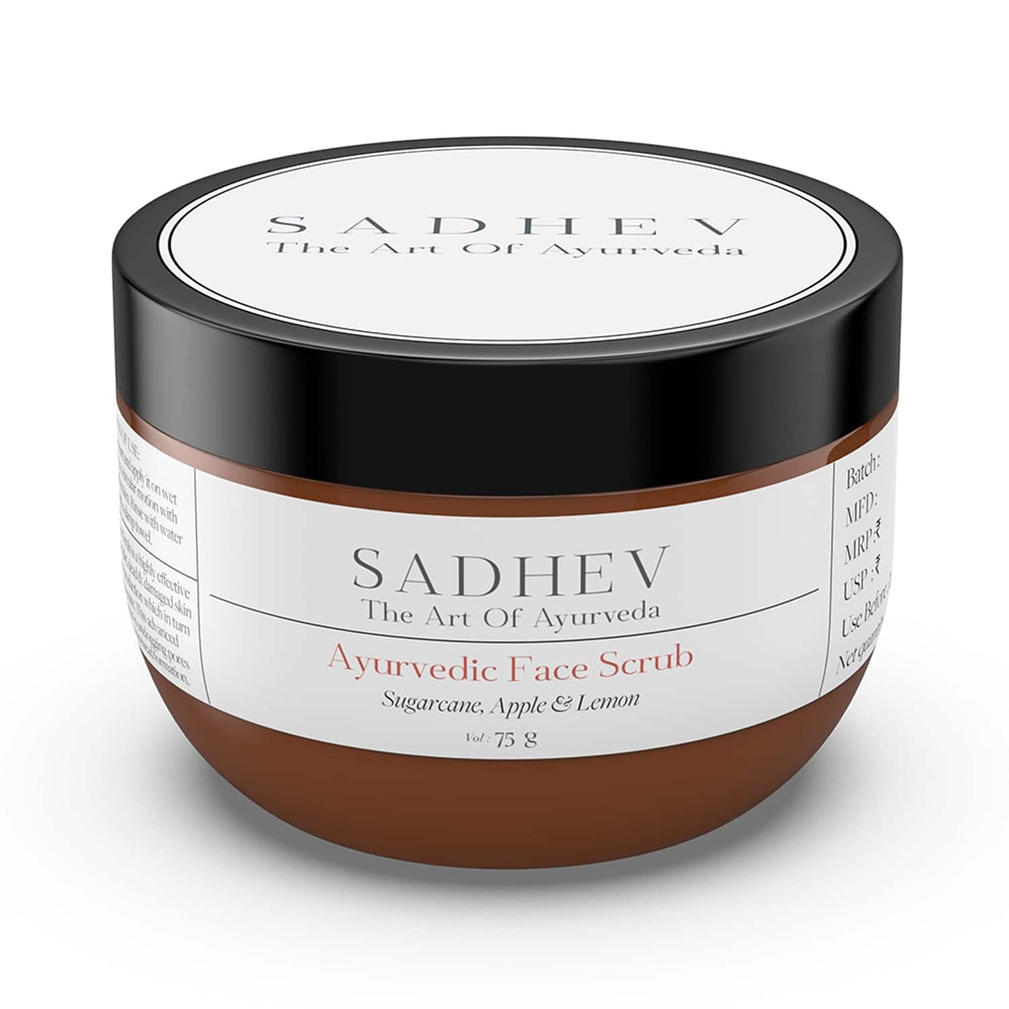 Sadhev Ayurvedic Face Scrub with Sugarcane, Apple, and Lemon (75 g)