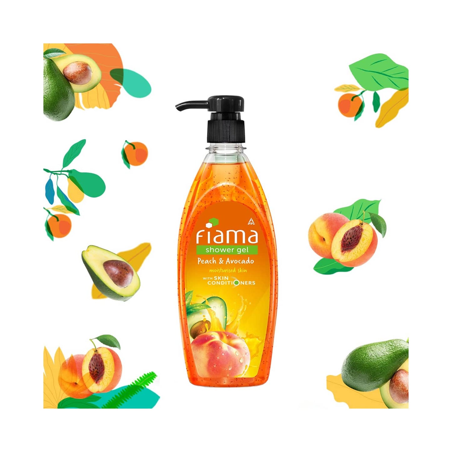 Fiama Peach & Avocado Moisturised Skin Shower Gel With Skin Conditioners (500ml)