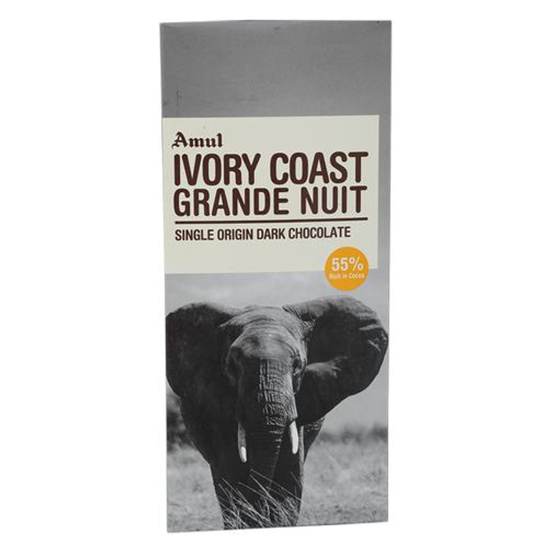 Ivory Coast Grande Nuit Single Origin Dark Chocolate - 55% Rich in Cocoa