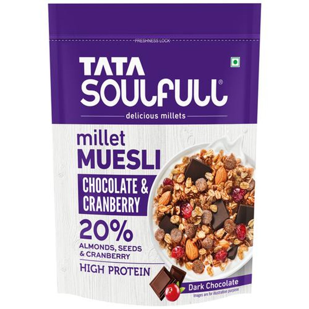 Millet Muesli - Chocolate & Cranberry, 20% Almonds, Seeds & Cranberry