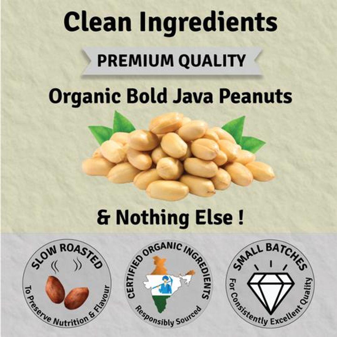 Organic Peanut Butter - Crunchy, Unsweetened - 28% Protein, 100% Peanuts