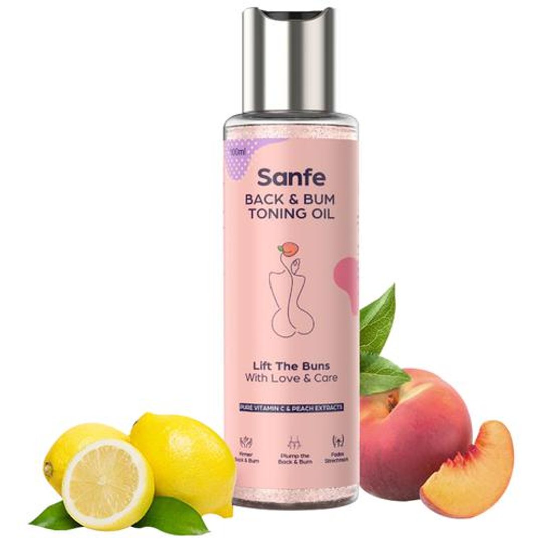 Back & Bum Toning Oil - With Vitamin C & Peach Extract, For Uplifting, Firming