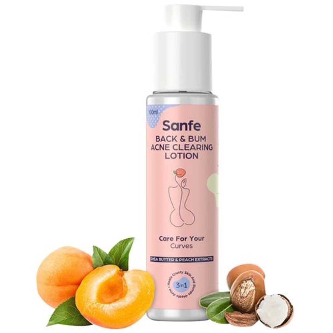 Back & Bum Acne Clearing Lotion - With Shea Butter & Peach Extracts For Crusty Skin