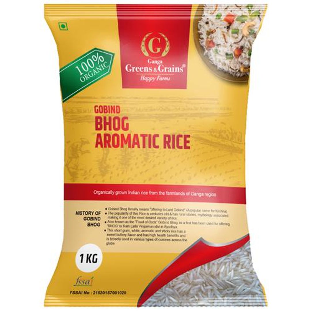 Gobind Bhog Aromatic Rice - Nutrition-Rich, 100% Organic & Sticky, Growned From Ganga Region
