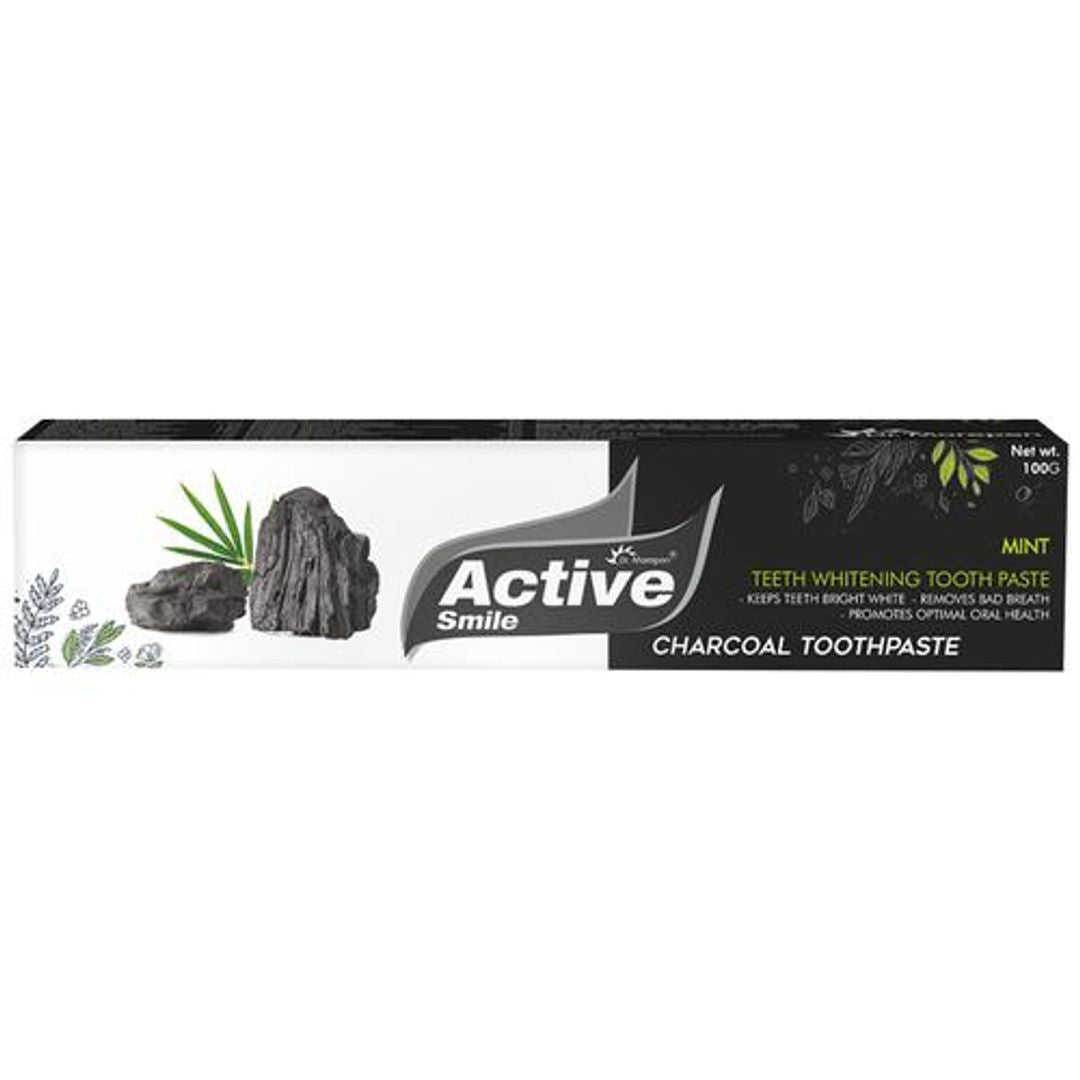 Active Smile Teeth Whitening Toothpaste - Charcoal, Removes Bad Breath, For Oral Care, Mint