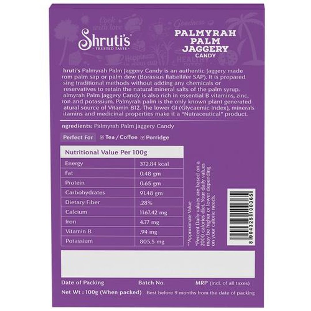 Palmyrah Palm Jaggery Candy - Unrefined, Naturally Processed, Nutrient Rich