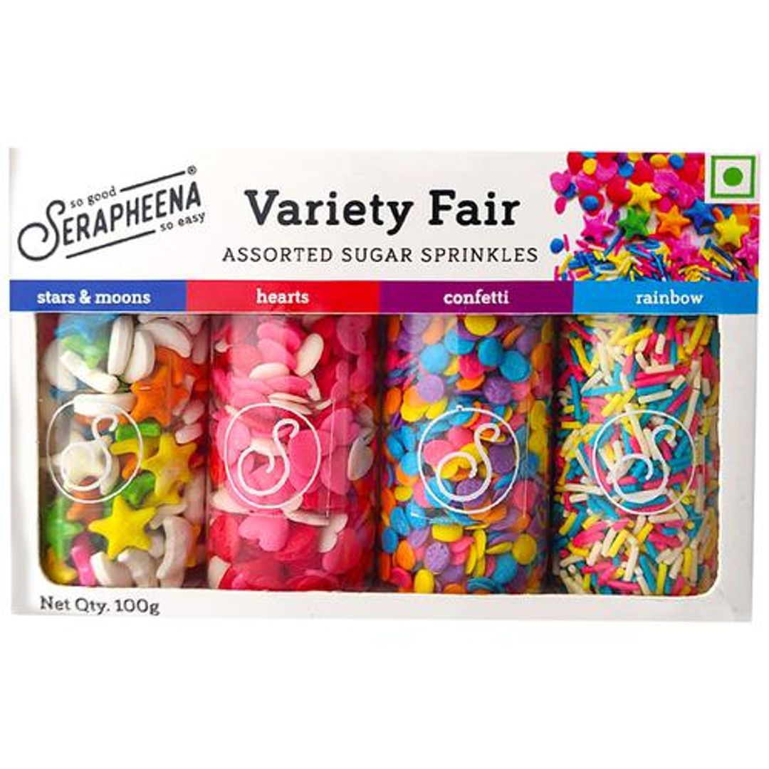 Variety Fair Sugar Sprinkles - Assorted Colours & Designs, For Cake Decoration
