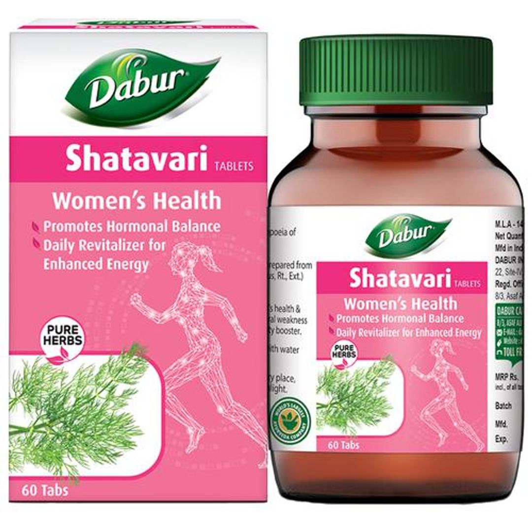 Pure Herbs Shatavari Tablets - Women's Health, Ayurvedic, Enhances Hormonal Balance, General Strength, Relieves Fatigue