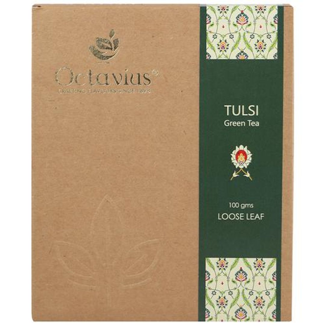 Tulsi Loose Leaf Green Tea - High In Antioxidants, Refreshing, Promotes Metabolism