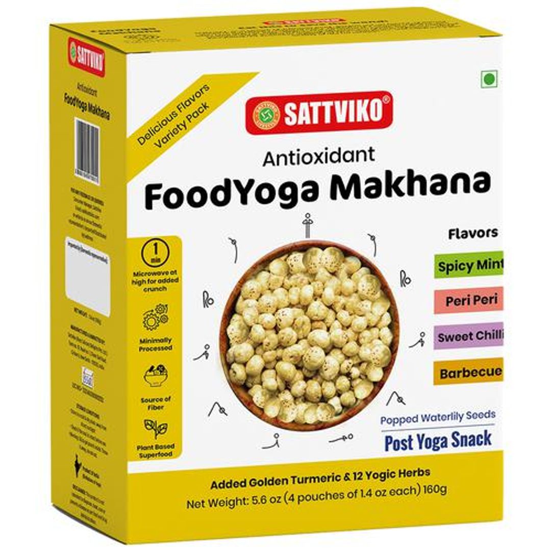 Antioxidant Food Yoga Makhana - Assorted Flavours, Peri Peri, Pudina, Sweet Chilli, Barbeque