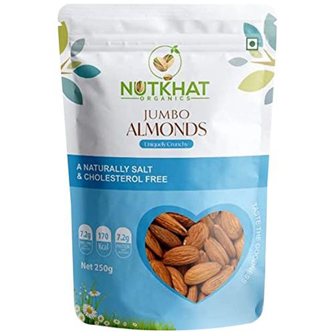 Jumbo Almonds - Naturally Salt & Cholesterol Free, Uniquely Crunchy