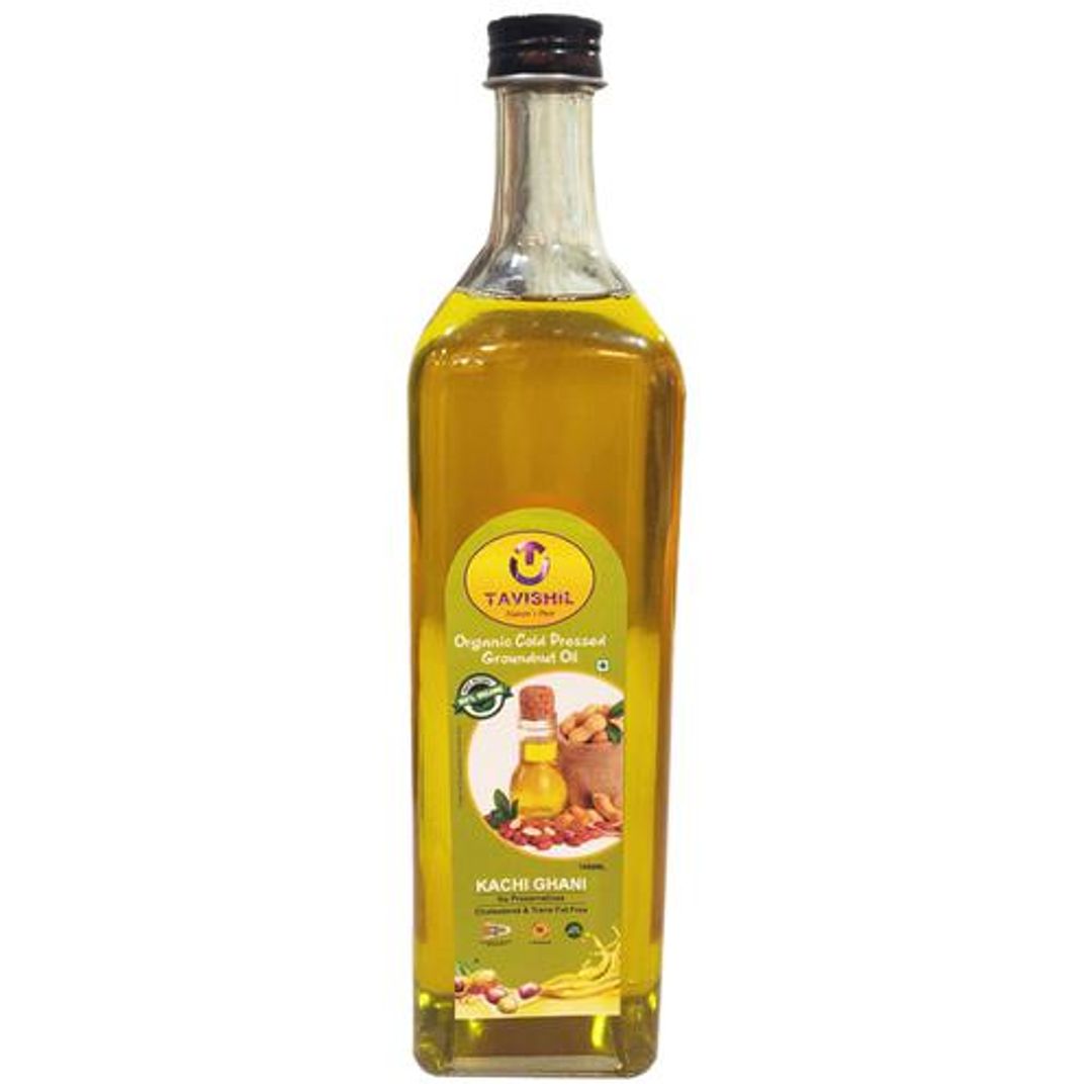 Organic Cold Pressed Groundnut Oil - Kachi Ghani, No Preservatives