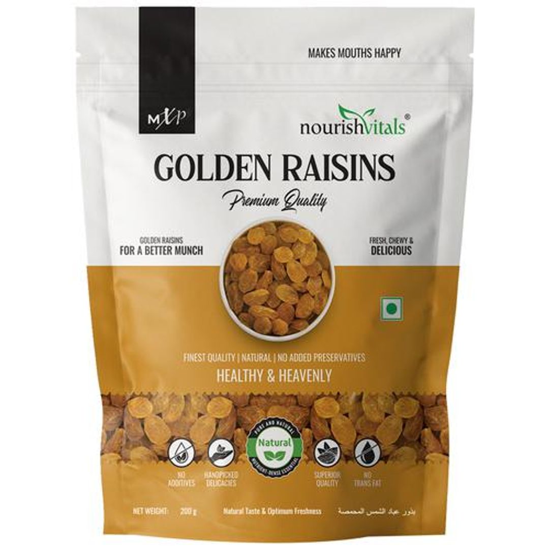 Golden Raisins- Premium Quality, No Added Preservatives, Healthy & Heavenly