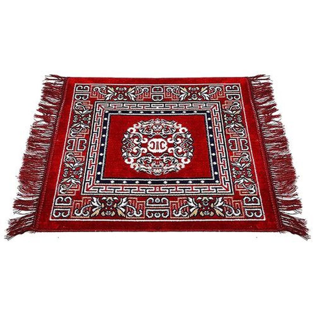 Prayer Mat/Aasan - Red, Velvet Polyester, 46 cm, For Multipurpose, Easy To Carry