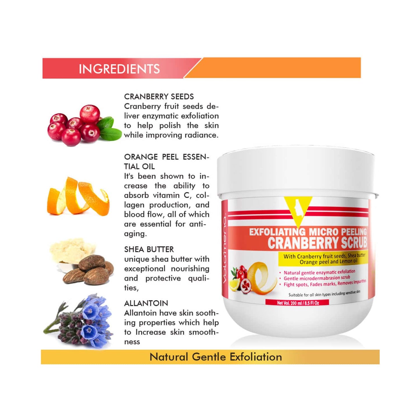 Volamena Exfoliating Micro Peeling Cranberry Scrub (200ml)