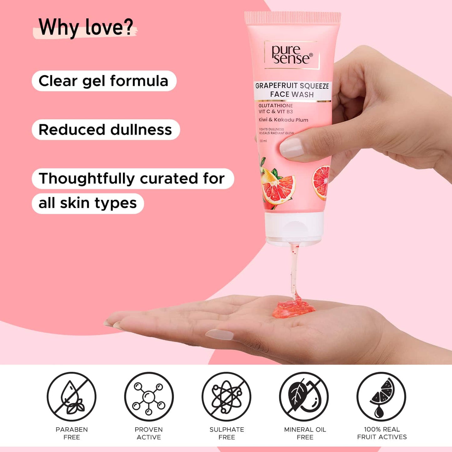 Pure Sense Grapefruit Squeeze Face Wash (100 ml)