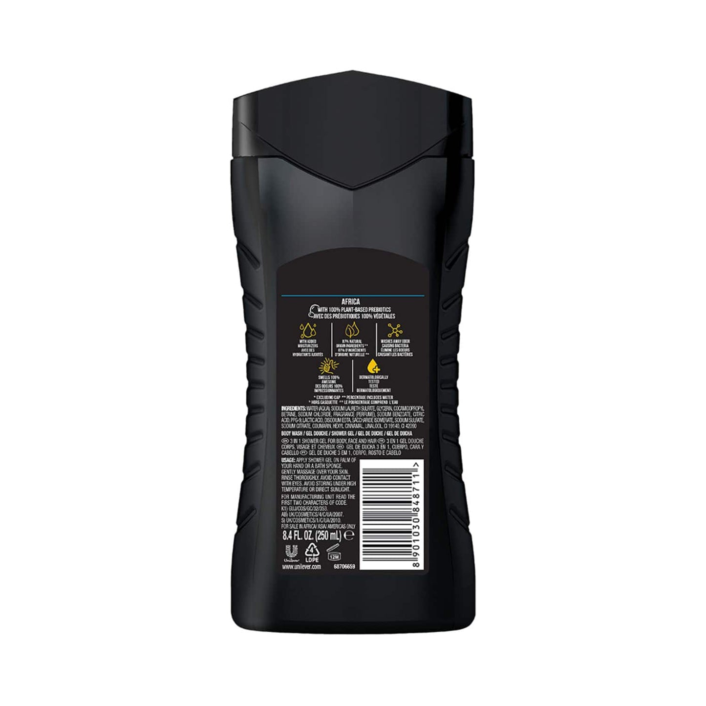 AXE 3-In-1 Africa Body Face & Hair Wash (250ml)
