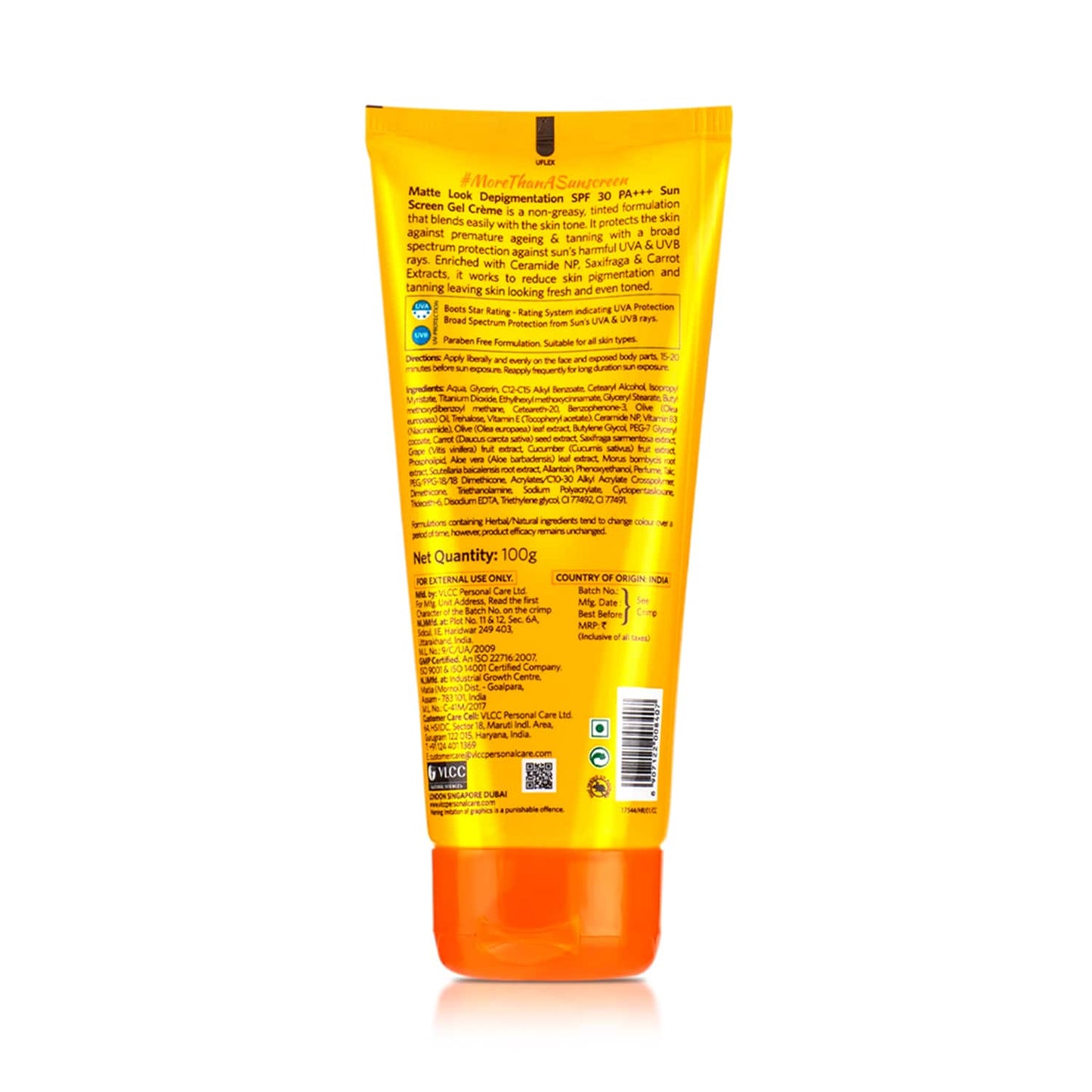 VLCC Matte Look Depigmentation Sunscreen Gel Creme SPF 30 (100g)