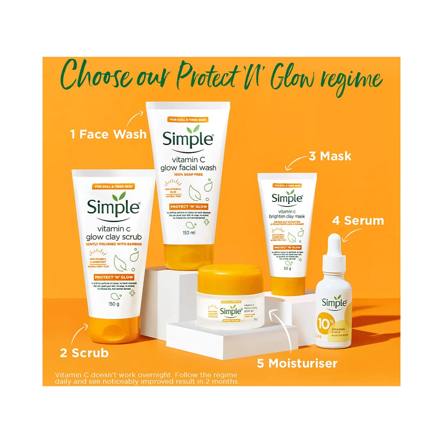 Simple Protect N Glow Vitamin C Brighten Clay Mask (50g)