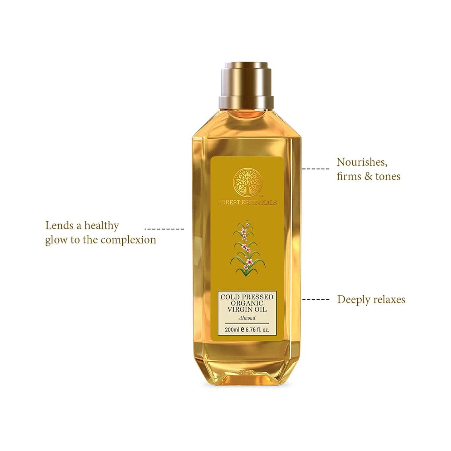 Forest Essentials Organic Almond Cold Pressed Virgin Oil (200ml)