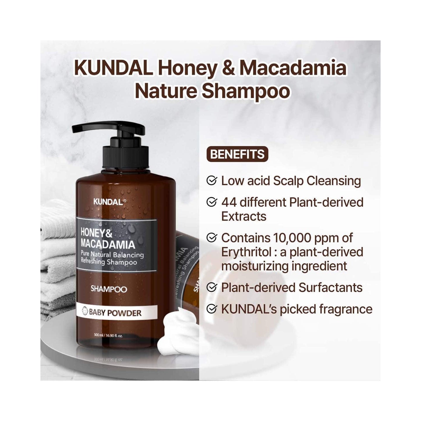 Kundal Pink Grapefruit Honey & Macadamia Nature Shampoo (500ml)