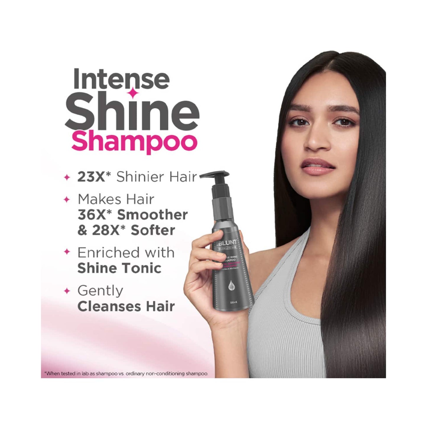 BBlunt Intense Shine Shampoo With Rice & Silk Protein For 23X Shinier Hair (300ml)