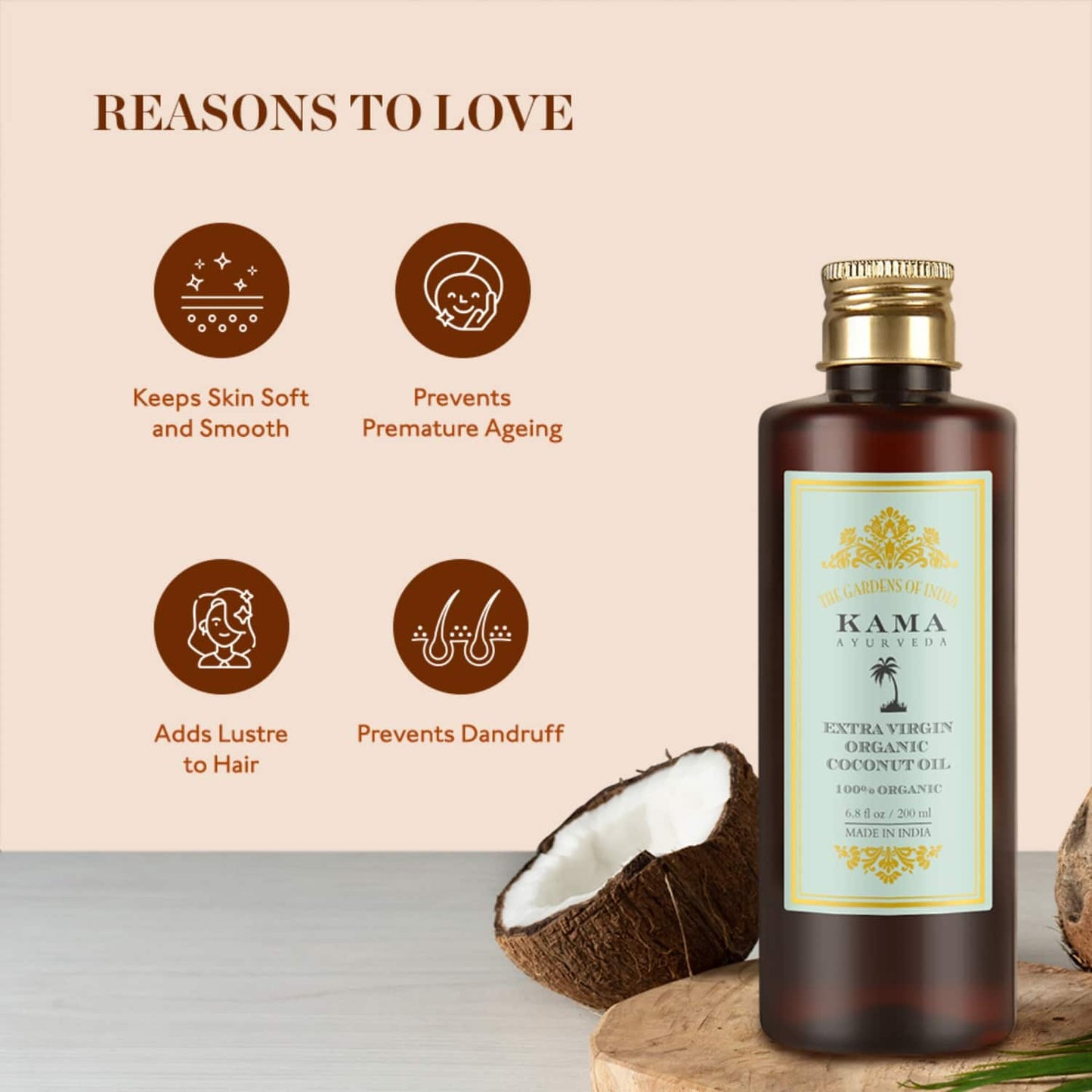 Kama Ayurveda Extra Virgin Organic Coconut Oil (200ml)