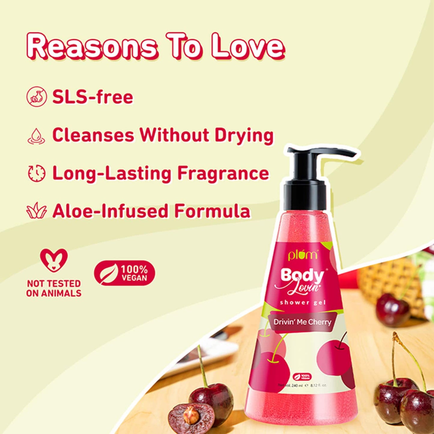 Plum Bodylovin' Drivin' Me Cherry Shower Gel - (240ml)