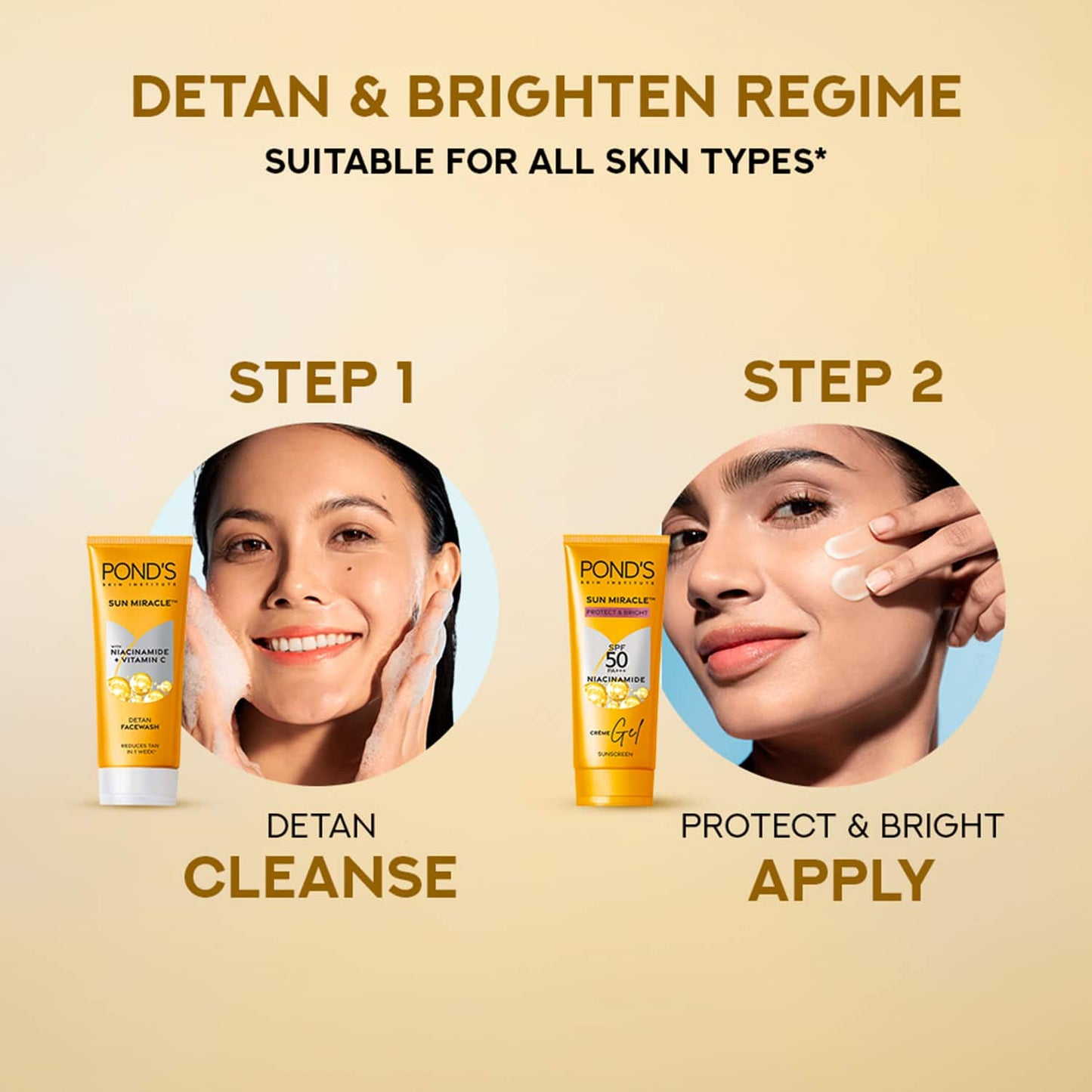 Pond's Sun Miracle SPF 50 PA+++ Creme Gel Sunscreen - Protect & Bright, With Niacinamide (50 g)