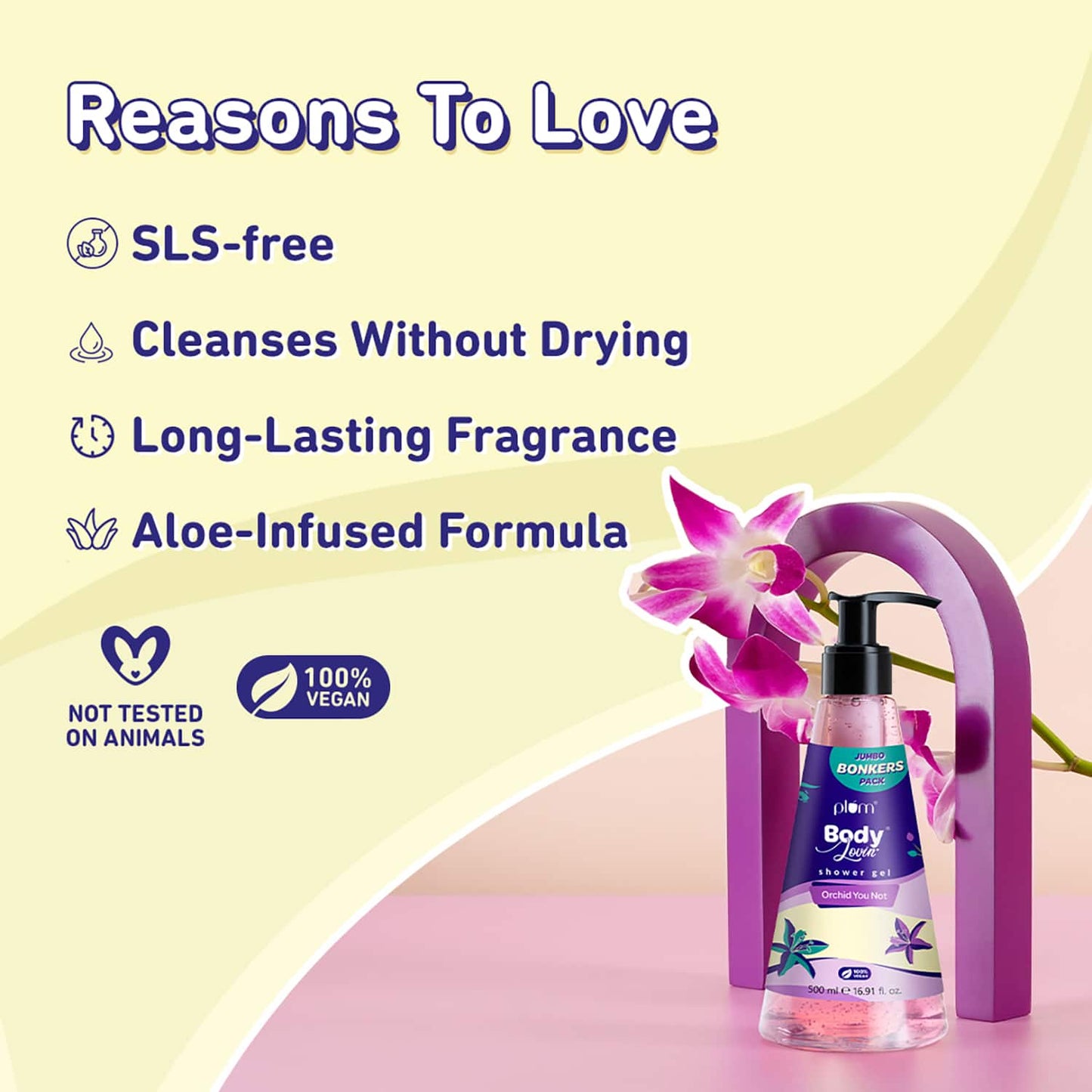 Plum BodyLovin' Orchid-You-Not Shower Gel SLS-Free Body Wash For Women Long Lasting Floral Fragrance