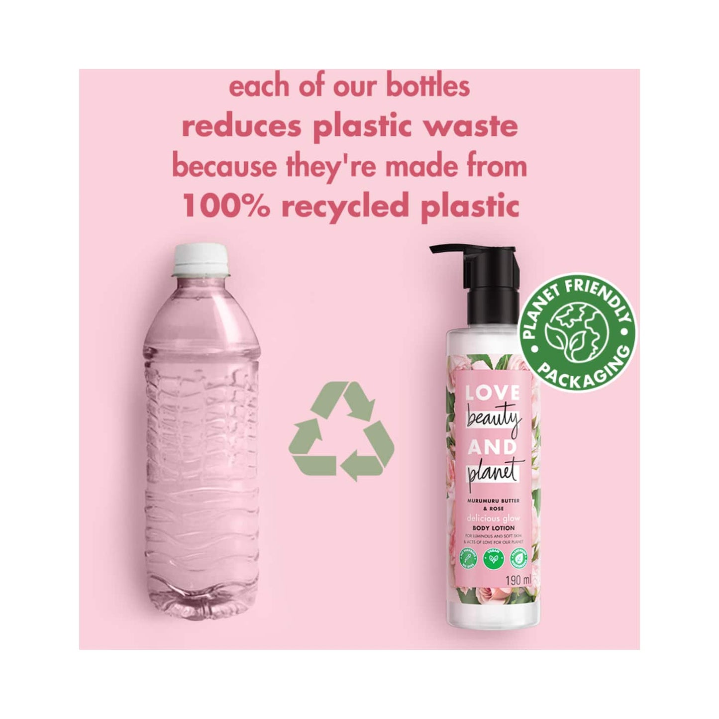 Love Beauty & Planet Murumuru Butter & Rose Moisturising Body Lotion (190 ml)