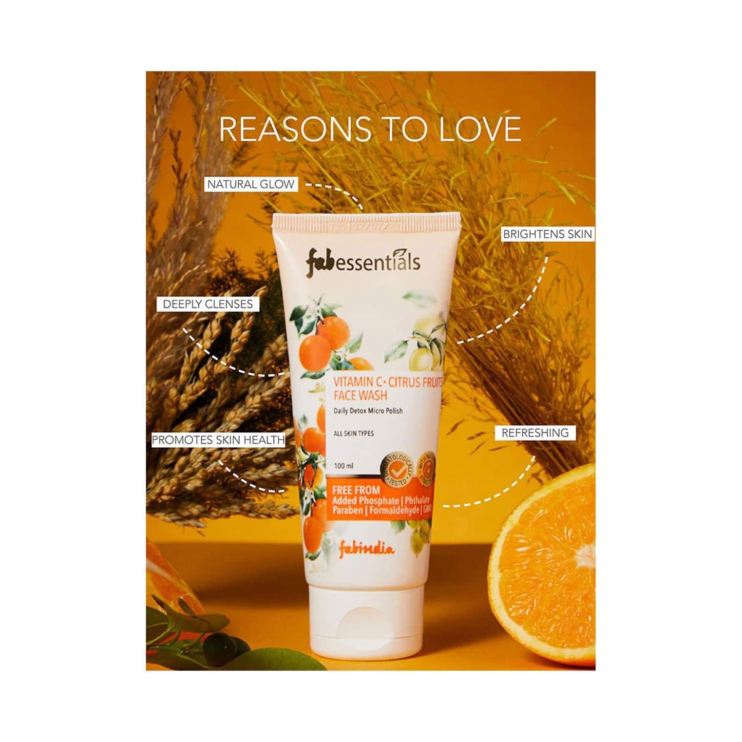 Fabessentials by Fabindia Vitamin C Citrus Fruits Facewash (100ml)