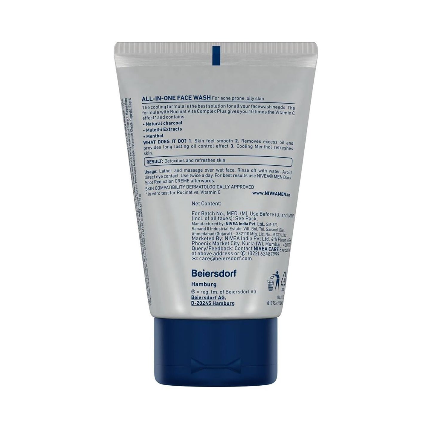 Nivea Men All-In-1 10X Vita C Charcoal Face Wash (50g)