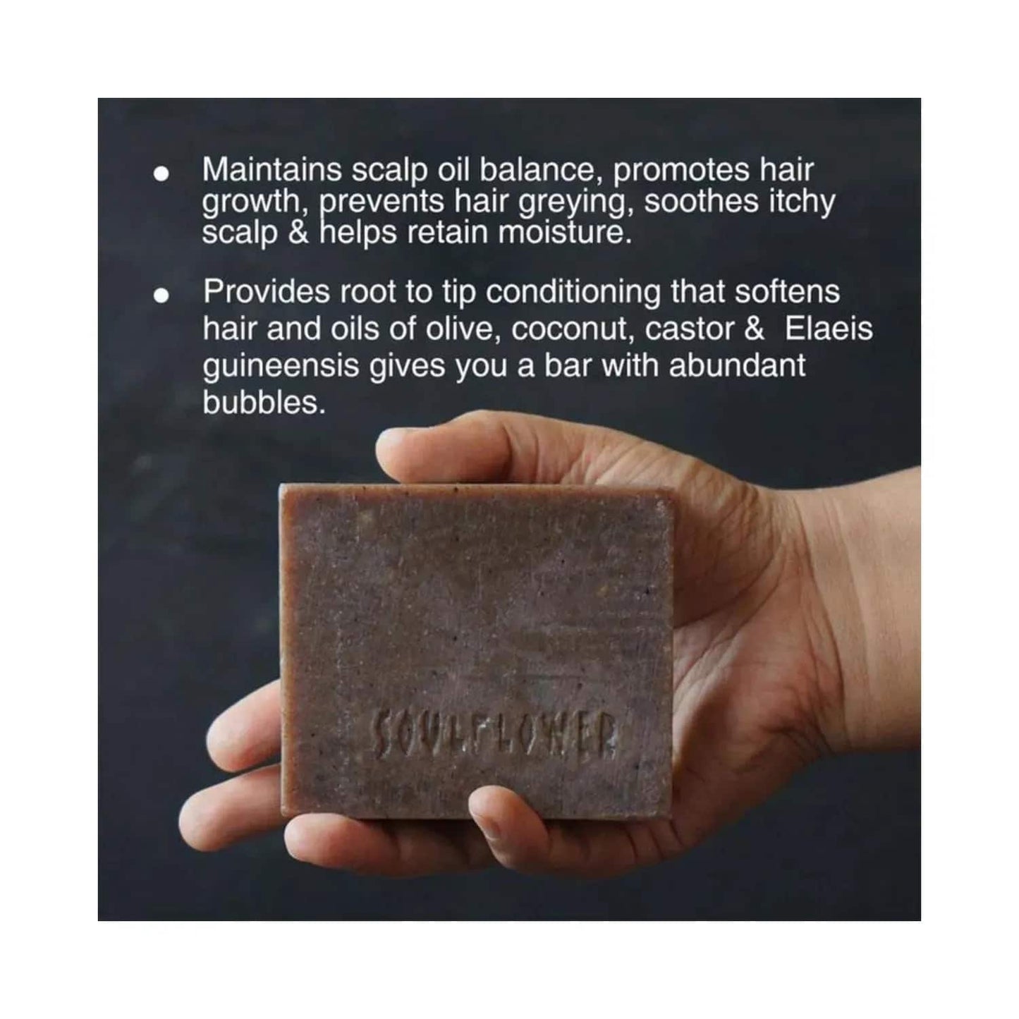 Soulflower Reetha Coconut Milk Hair Cleansing Bar Soap - (150g)