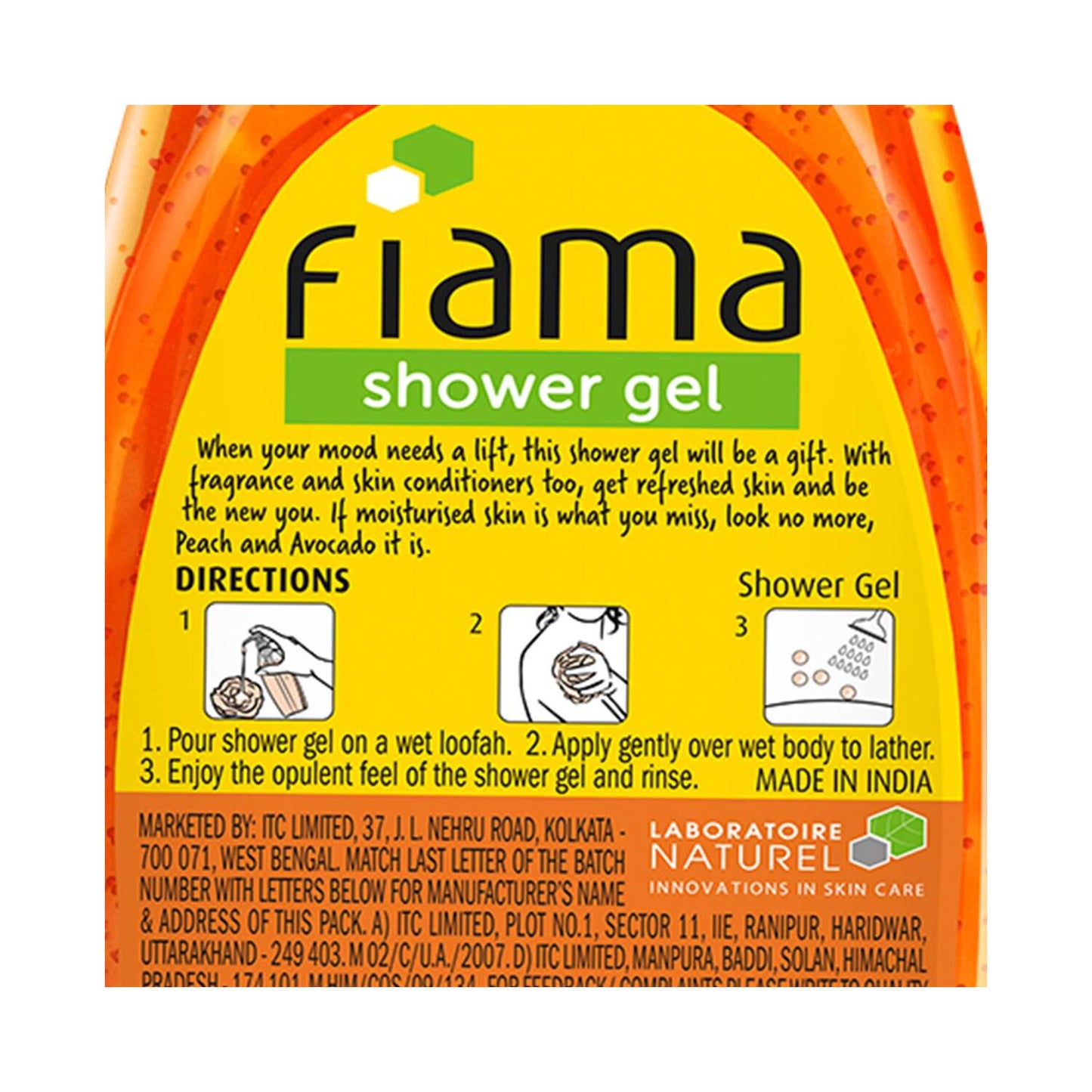Fiama Peach & Avocado Moisturised Skin Shower Gel With Skin Conditioners (500ml)