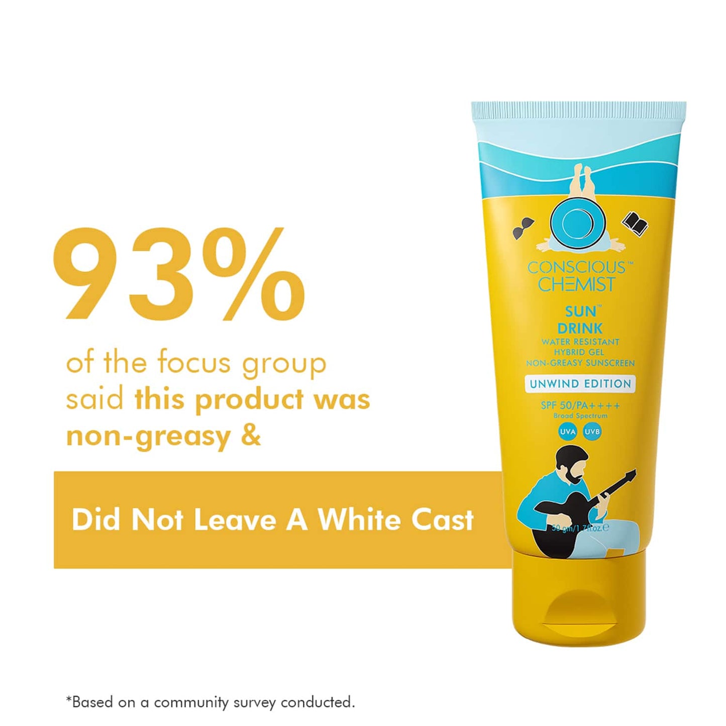 Conscious Chemist Unwind Edition Water Resistant Hybrid Sunscreen SPF 50 PA++++ UVA/UVB - (50g)