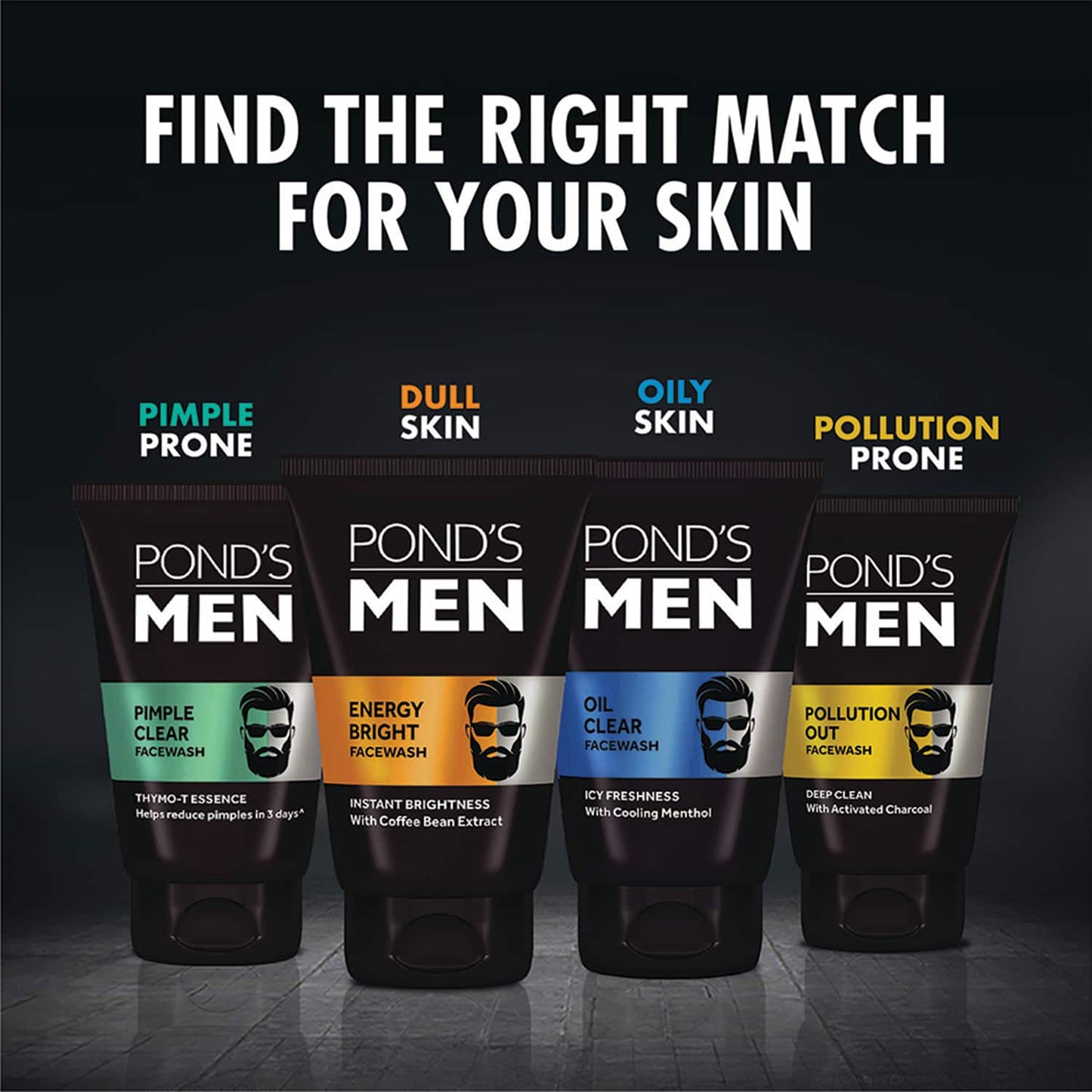 Pond's Men Pollution Out Activated Charcoal Deep Clean Facewash - (50g)