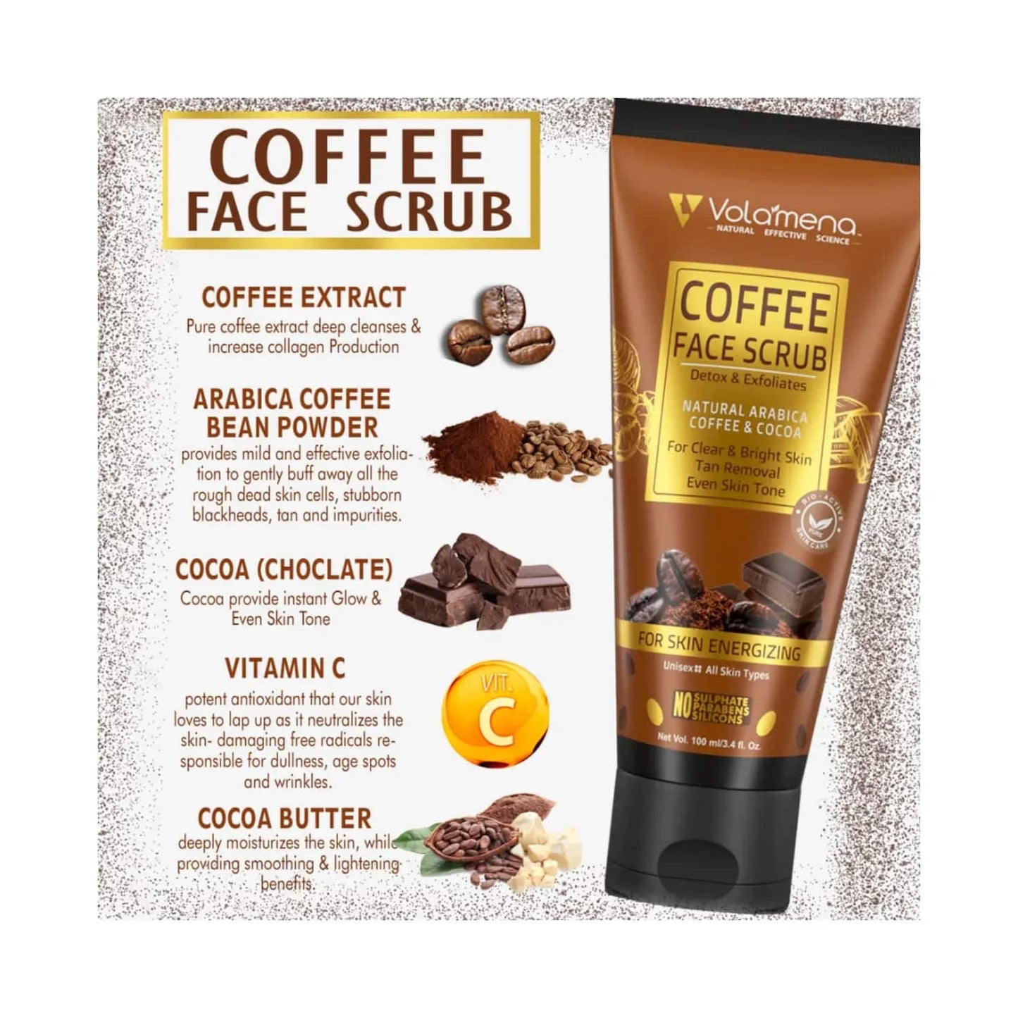 Volamena Coffee Detox Face Scrub (100ml)