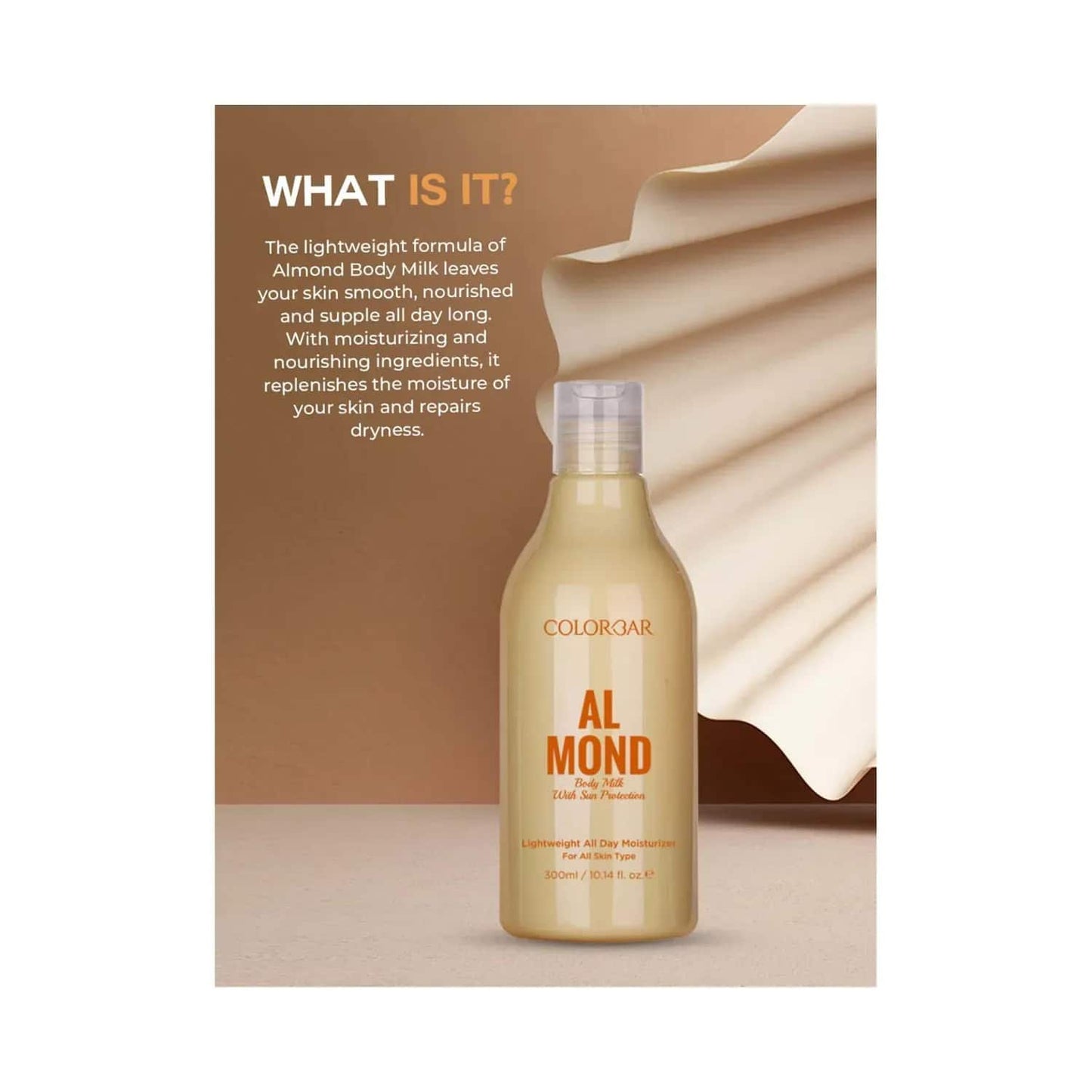 Colorbar Almond Body Milk With Sun Protection Lightweight Moisturiser (300ml)