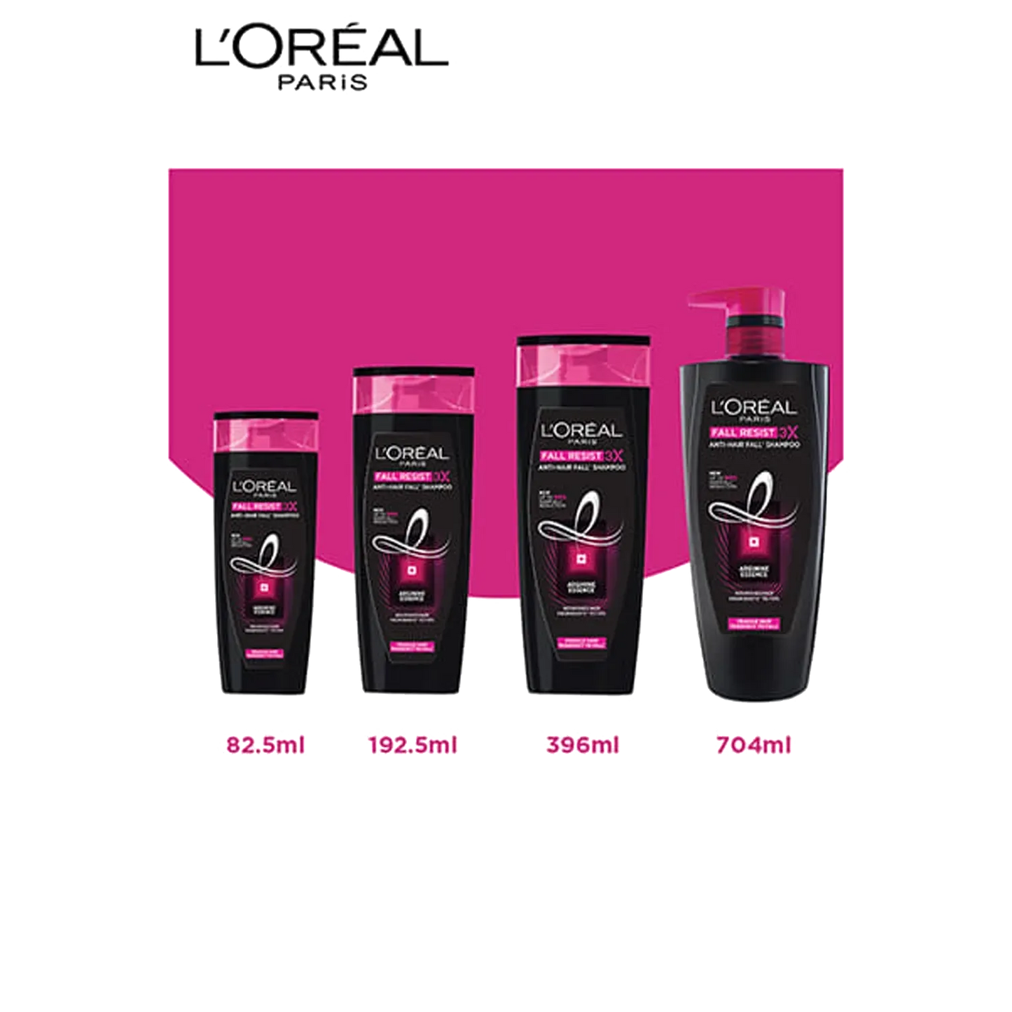 L'Oreal Paris Fall Resist 3X Anti-Hairfall Shampoo, 82.5ml