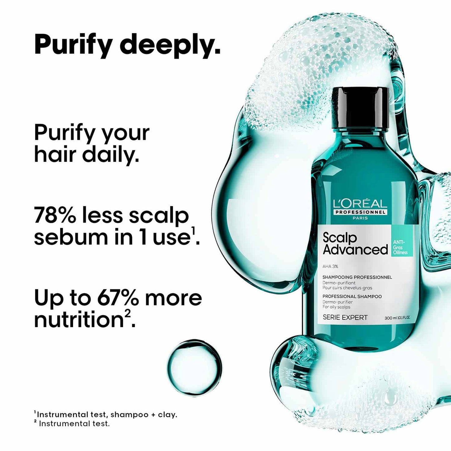L’Oréal Professionnel Scalp Advanced Anti-Oiliness Dermo-Purifier Shampoo (300 ml) for Oily Scalps