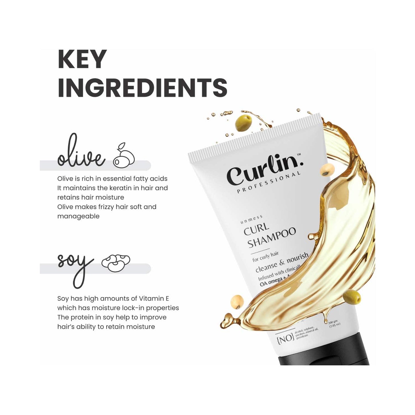 Curlin Professional Nourishing Curly Hair Shampoo (200 g)