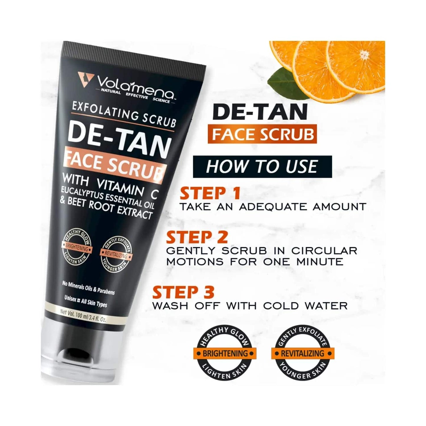 Volamena De-Tan Face Scrub (100ml)