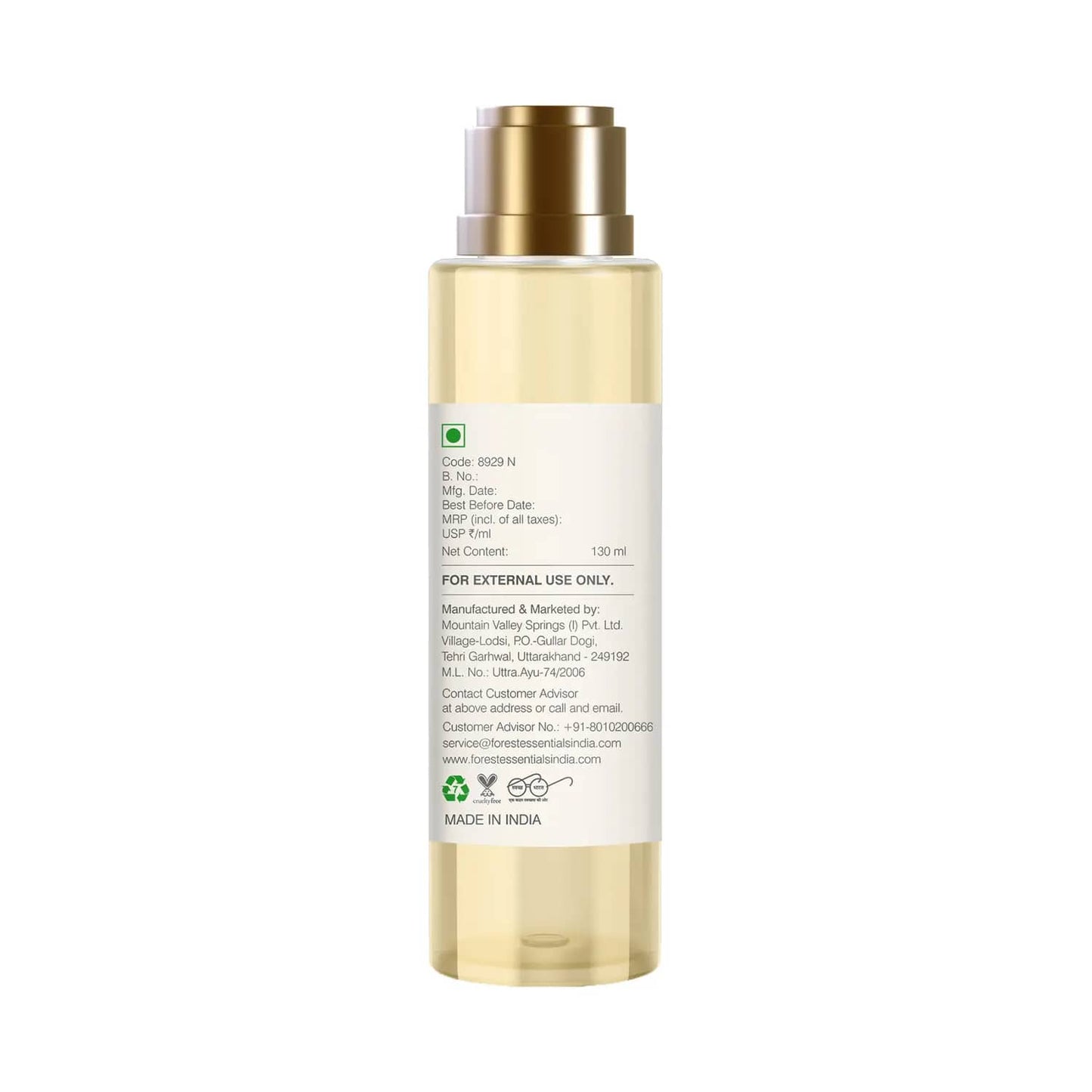 Forest Essentials Mashobra Honey & Vanilla After Bath Oil (130ml)