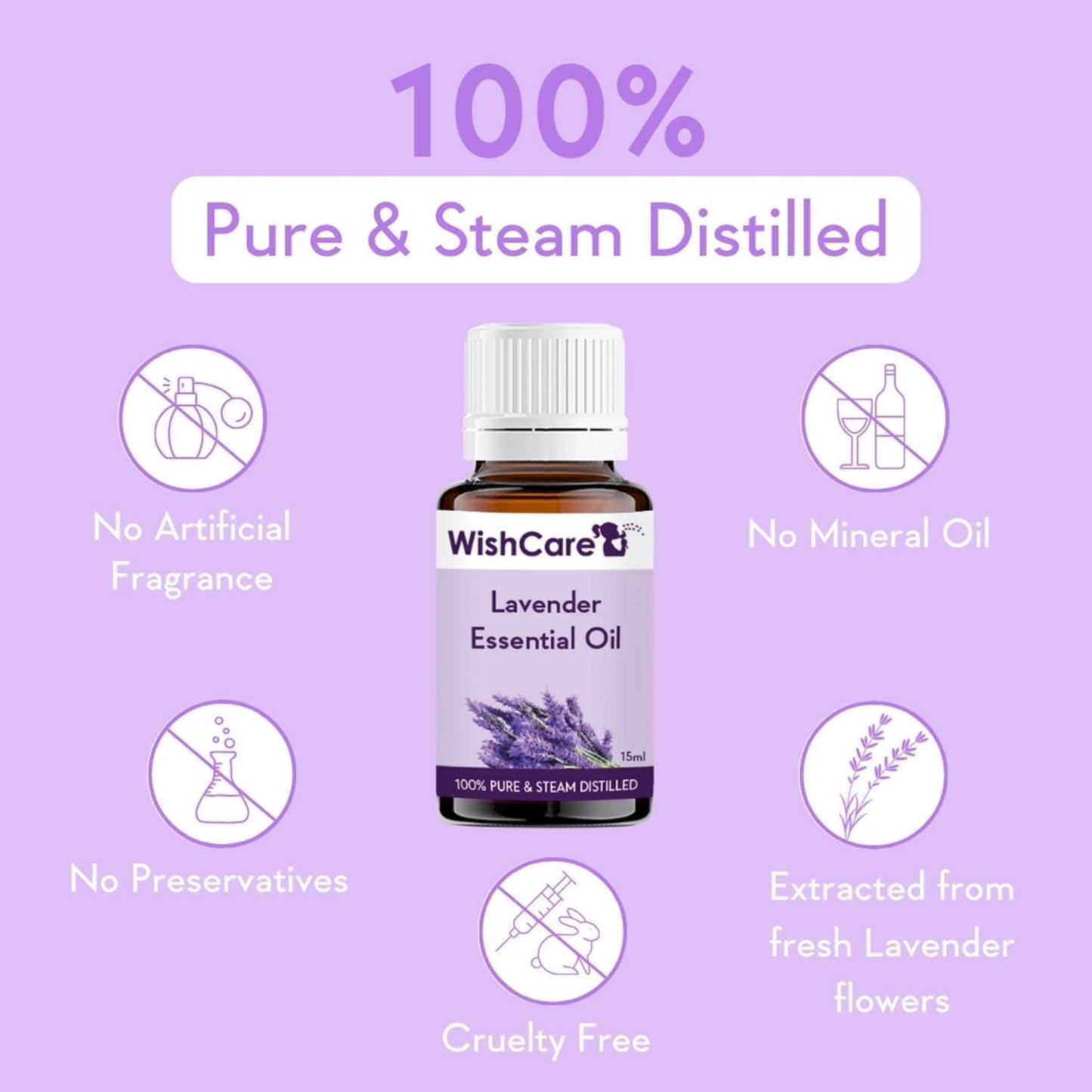 WishCare 100% Pure Lavender Essential Oil (15ml)