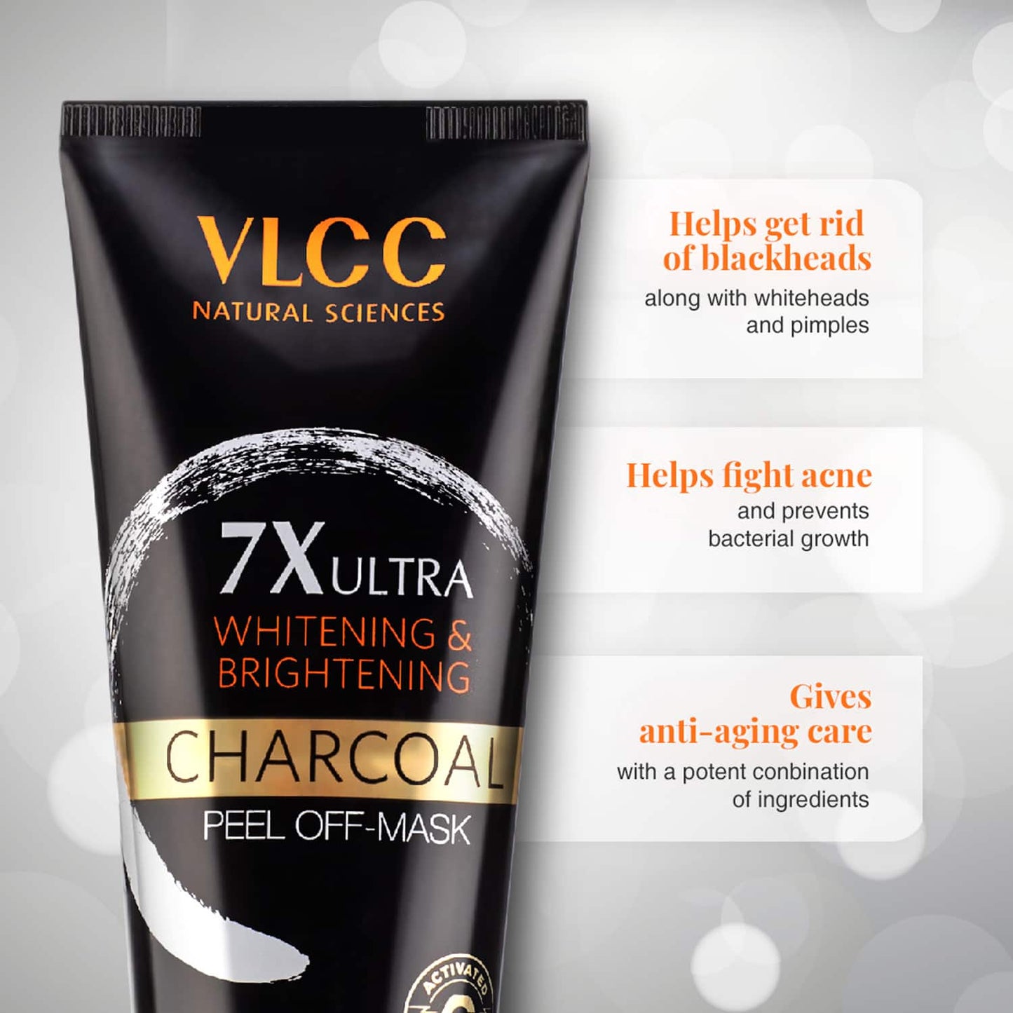 VLCC 7X Ultra Whitening and Brightening Charcoal Peel Off Mask & Anti Tan Facial Kit