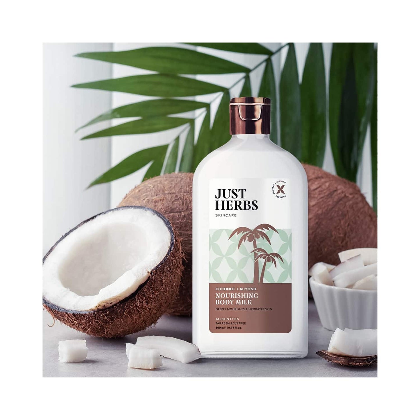 Just Herbs Coconut And Almond Nourishing Body Milk (300ml)